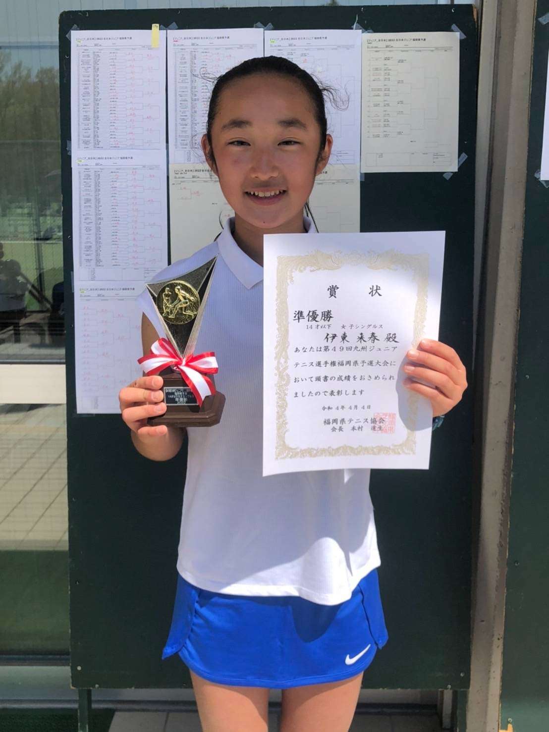 第49回九州ジュニアテニス選手権大会福岡県予選入賞者